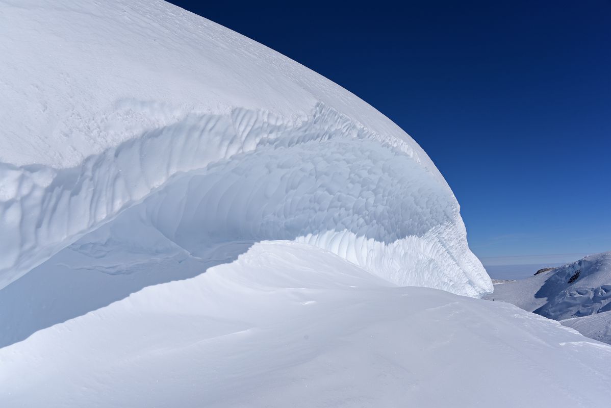 12C Beautifully Patterned Overhanging Cornice On The Climb To The Peak Across From Knutsen Peak On Day 5 At Mount Vinson Low Camp